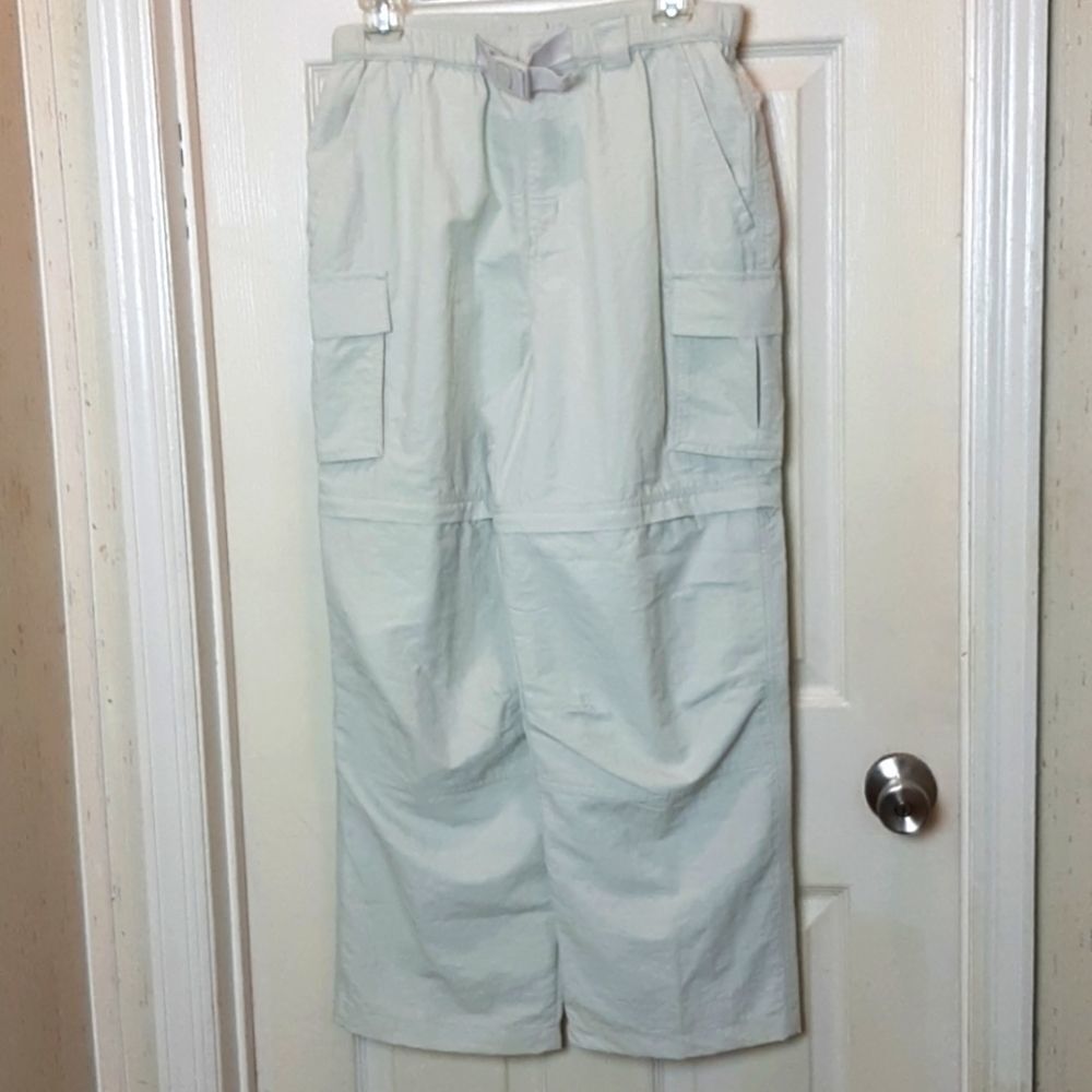 Womans Lands End Cream‎ Zipper Off Legs /S 28 pants cargo
